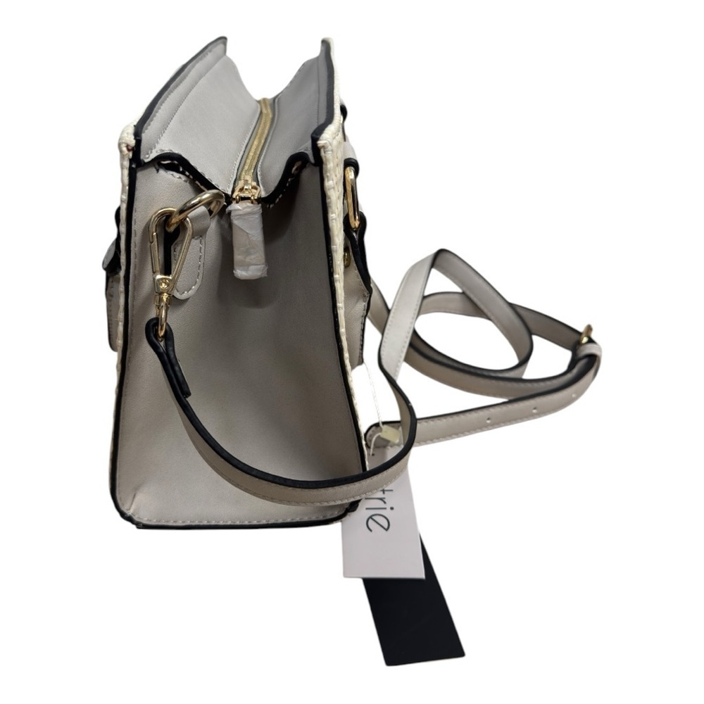 Atrie Vegan Crossbody Satchel – Woven Straw & Faux Leather Trim (NWT) - Picture 3 of 7